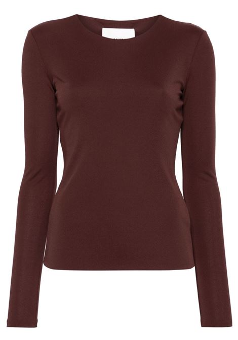 Brown crew-neck top Jil Sander - women